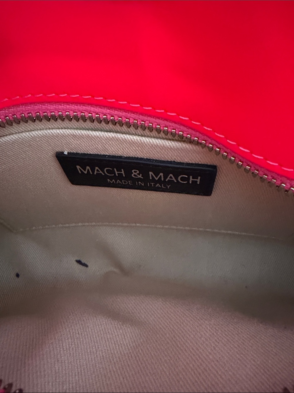 Neon pink Mach & Mach handbag - Picture 3 of 4